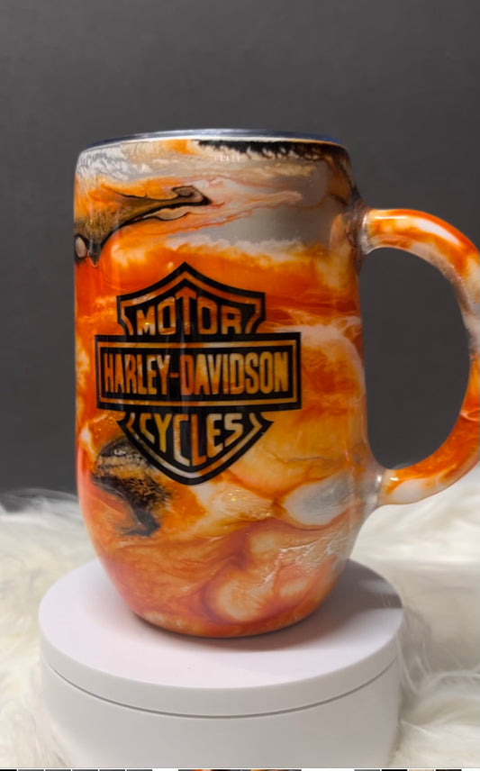 16 oz Harley Davidson Orange Coffee Cup